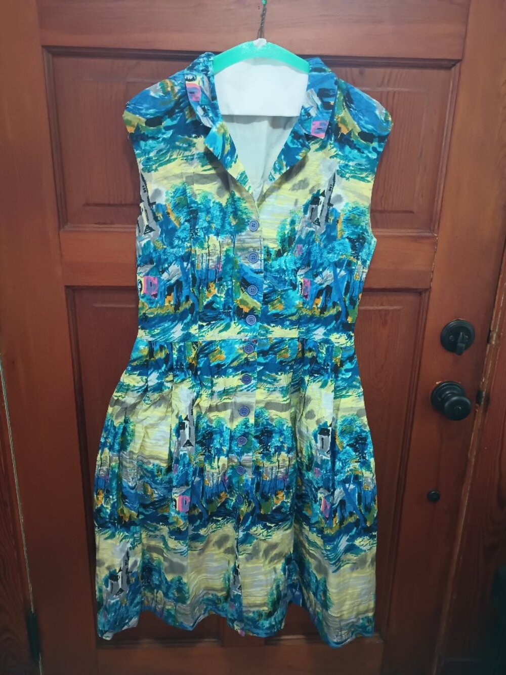 Emily And Fin, fit-and-flare, fun retro print midi dress